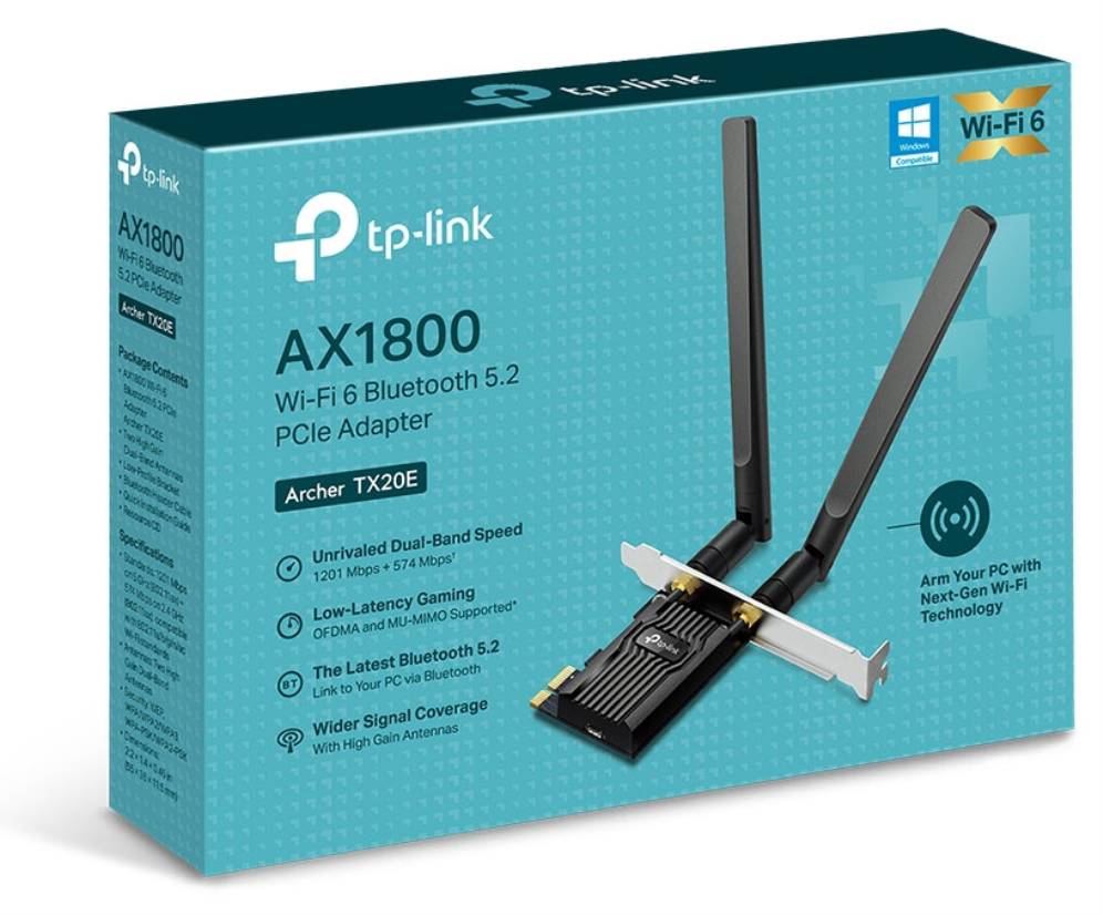 TP-Link Archer TX20E Interno WLAN / Bluetooth 1800 Mbit/s
