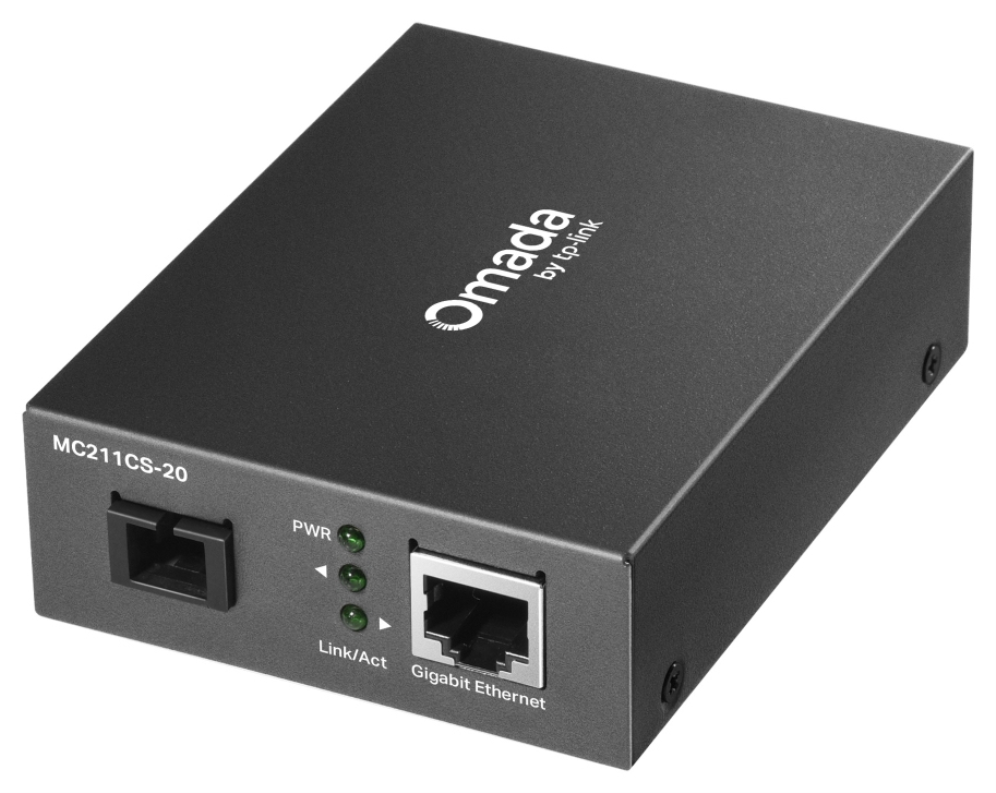 TP-Link Omada MC211CS-20 convertidor de medio 1000 Mbit/s 1310 nm Monomodo Negro