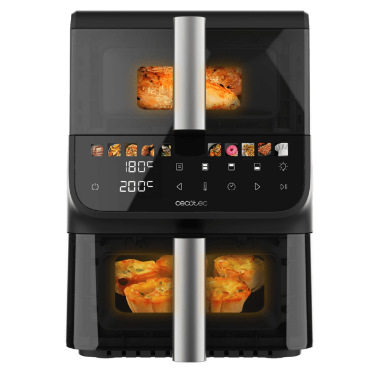 Freidora de aire Cecotec Cecofry DuoLevel 10000 DuoSize Window 10L 2000W control táctil Sync ventanas