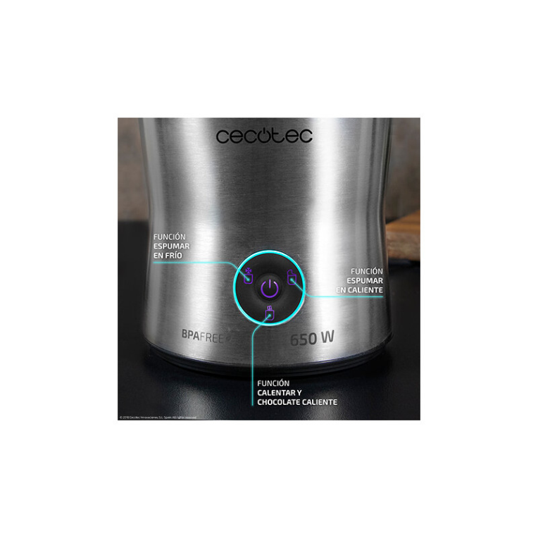 Cecotec 01518 espumador o calentador de leche Automatic milk frother/warmer Plata