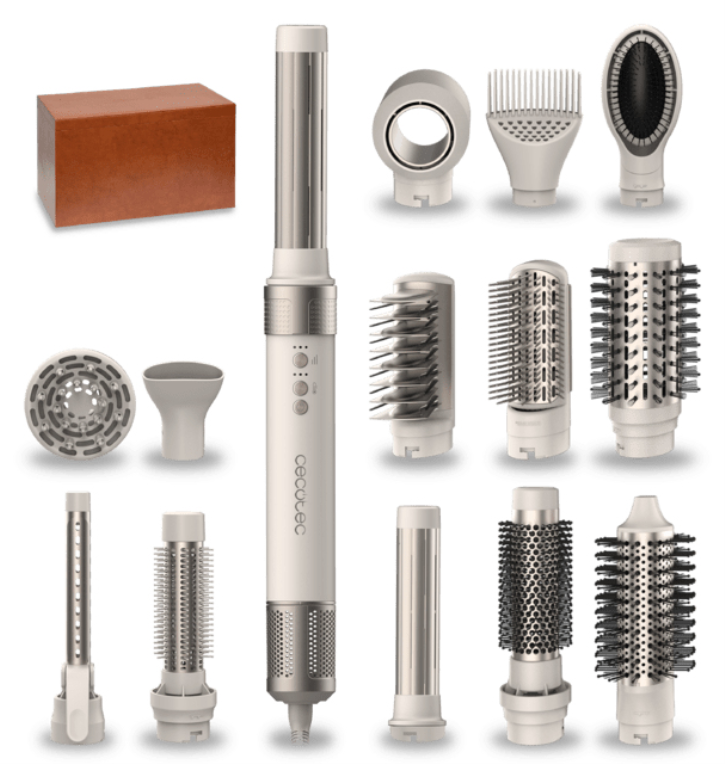 Cecotec Bamba CeramicCare 14in1 Herramienta de peinado con múltiples accesorios Champán 1400 W 1,8 m