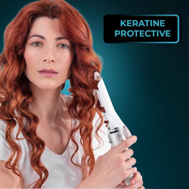 Cecotec Bamba SurfCare Curly Rizador de pelo Caliente Plata, Blanco