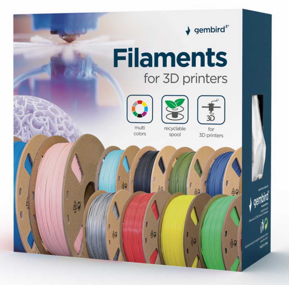 Gembird 3DP-PLA1.75GE-01-R material de impresión 3d Ácido poliláctico (PLA) Rojo 330 g