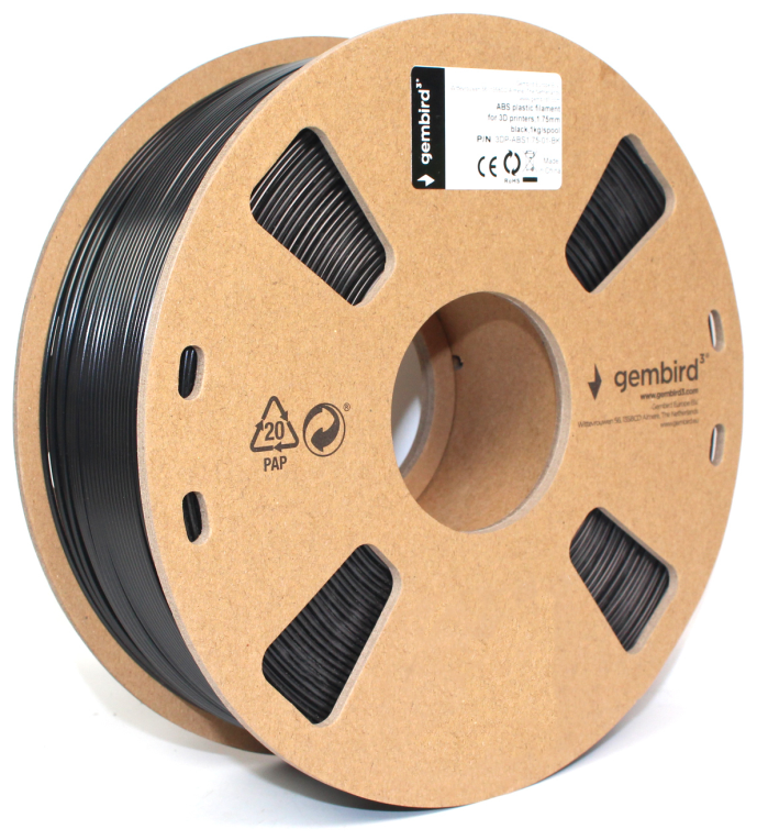Gembird 3DP-ABS1.75-01-BK material de impresión 3d ABS Negro 1,4 kg