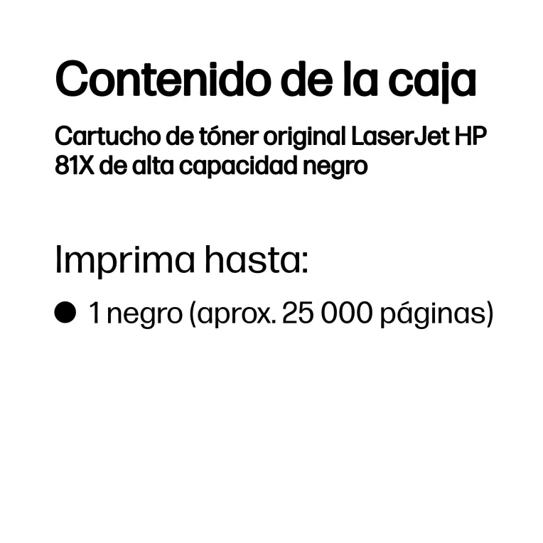 HP Cartucho de tóner original LaserJet 81X de alta capacidad negro