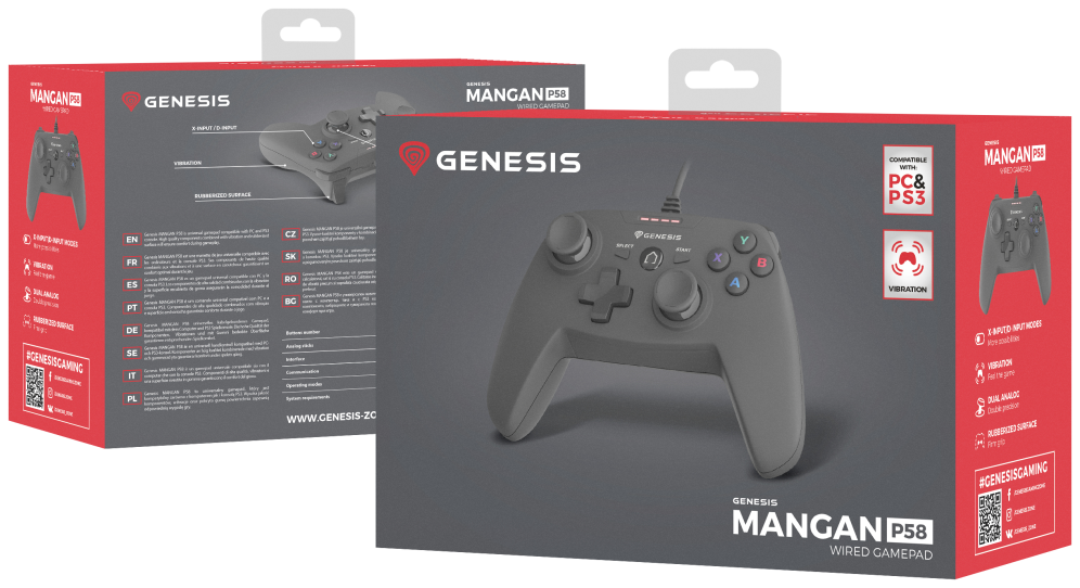 GENESIS P58 Negro USB Gamepad Analógico PC, Playstation 3