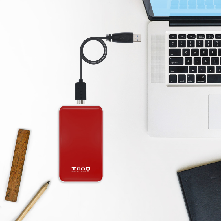 TooQ TQE-2528R caja para disco duro externo Caja externa para unidad de estado sólido (SSD) Rojo 2.5"