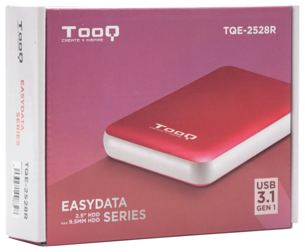 TooQ TQE-2528R caja para disco duro externo Caja externa para unidad de estado sólido (SSD) Rojo 2.5"