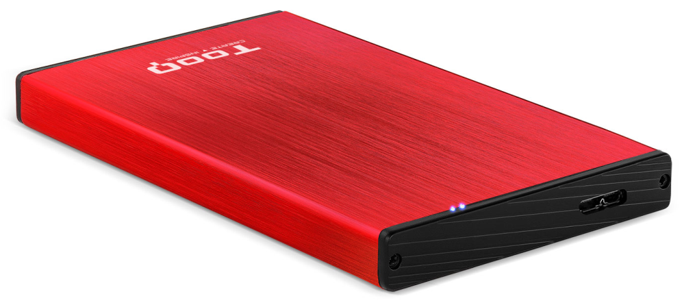 TooQ TQE-2527R caja para disco duro externo Caja de disco duro (HDD) Negro, Rojo 2.5"