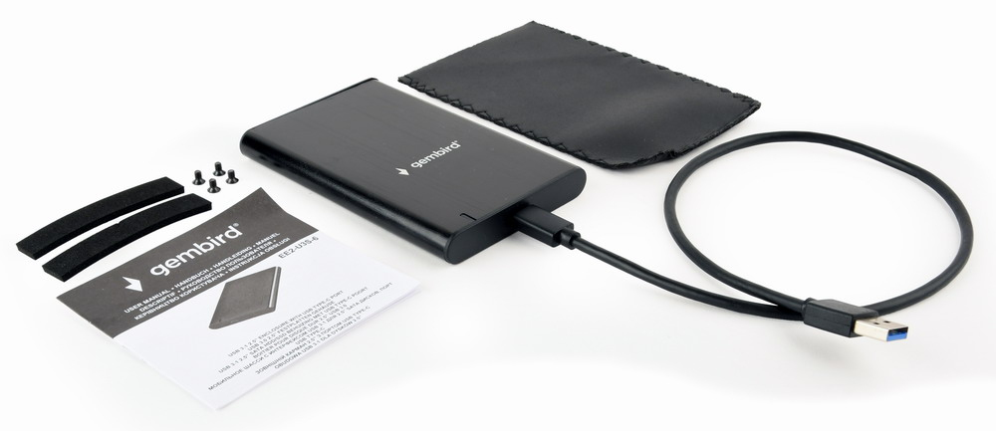 Gembird EE2-U3S-6 caja para disco duro externo Carcasa de disco duro/SSD Negro 2.5"