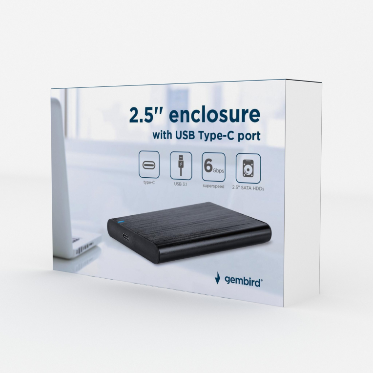 Gembird EE2-U3S-6 caja para disco duro externo Carcasa de disco duro/SSD Negro 2.5"