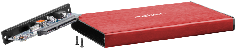 NATEC Rhino GO Carcasa de disco duro/SSD Rojo 2.5"
