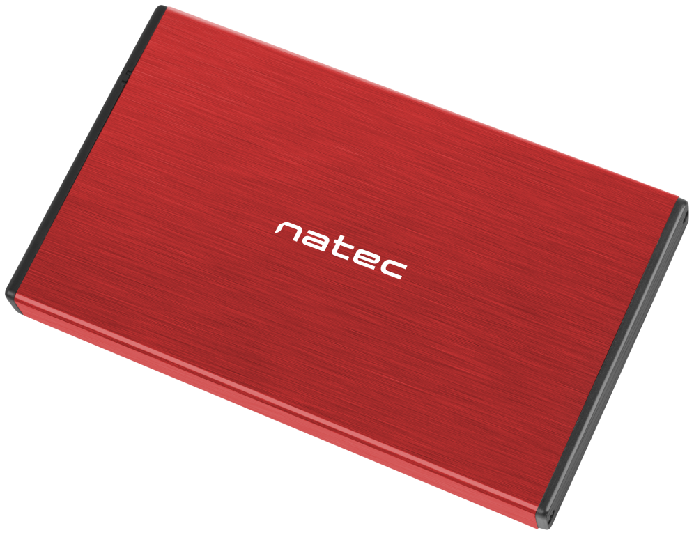 NATEC Rhino GO Carcasa de disco duro/SSD Rojo 2.5"