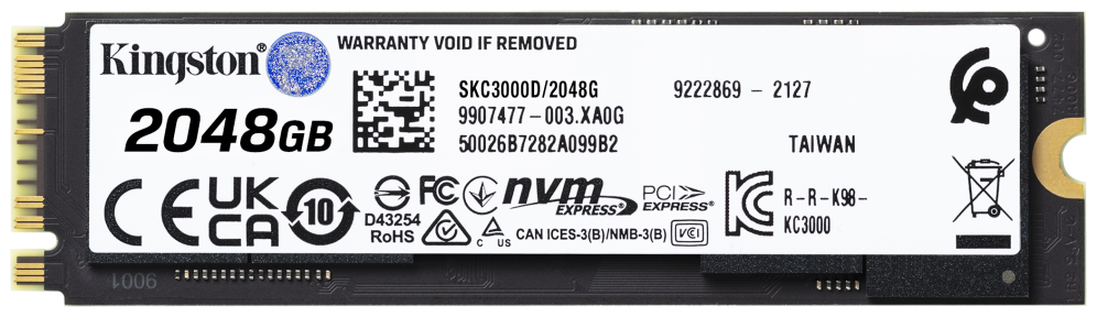 Kingston Technology 2048G KC3000 M.2 2280 NVMe SSD