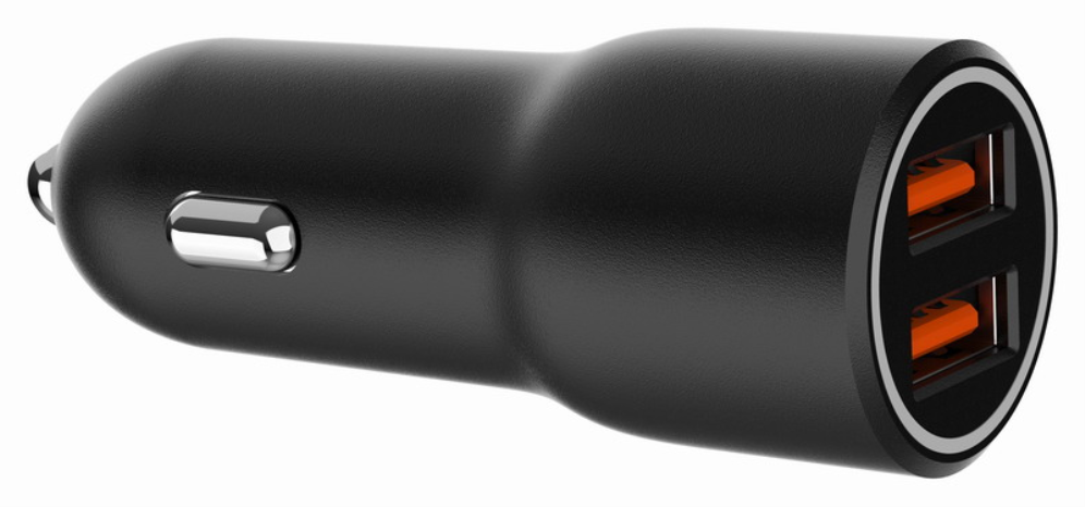 Gembird TA-UC-A2QC36-CAR-01 cargador de dispositivo móvil Teléfono móvil, Smartphone Negro Encendedor de cigarrillos Carga rápida Auto