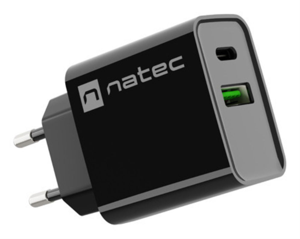 NATEC RIBERA Universal Negro Corriente alterna Carga rápida Interior