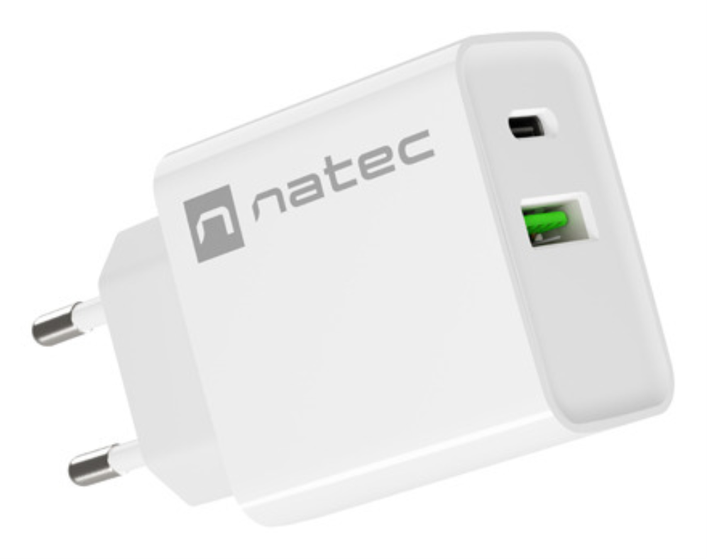 NATEC RIBERA Universal Blanco Corriente alterna Carga rápida Interior