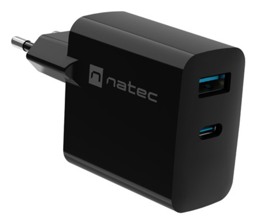 NATEC NUC-2143 cargador de dispositivo móvil Universal Negro Corriente alterna Carga rápida Interior