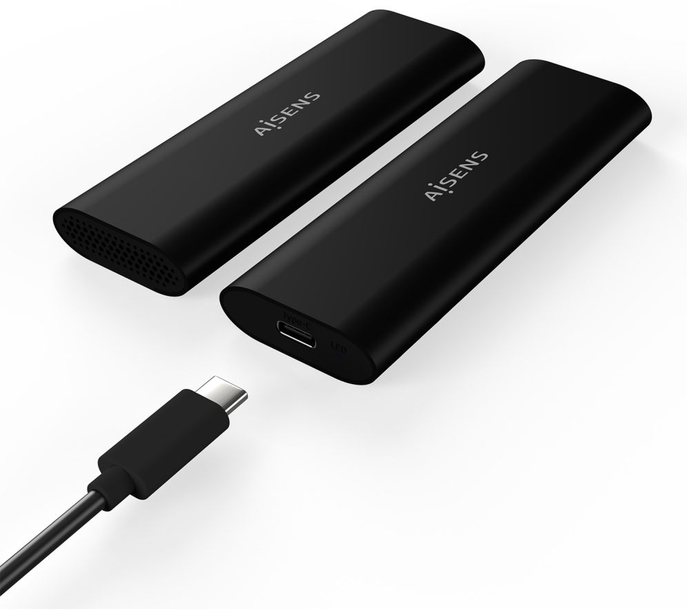 AISENS Caja Externa M.2 (NGFF) ASM2-014B SATA/NVMe A USB3.1 Gen2, Negro