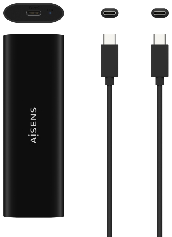 AISENS Caja Externa M.2 (NGFF) ASM2-014B SATA/NVMe A USB3.1 Gen2, Negro