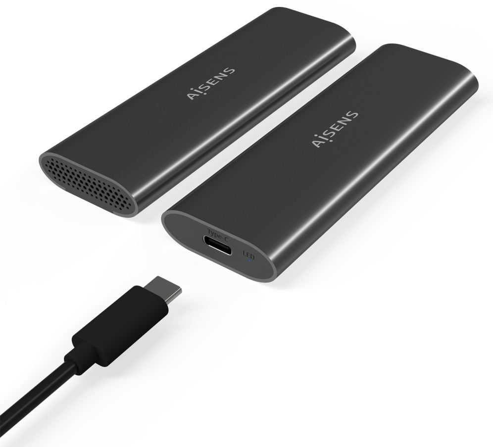 AISENS ASM2-015GR caja para disco duro externo Caja externa para unidad de estado sólido (SSD) Gris M.2