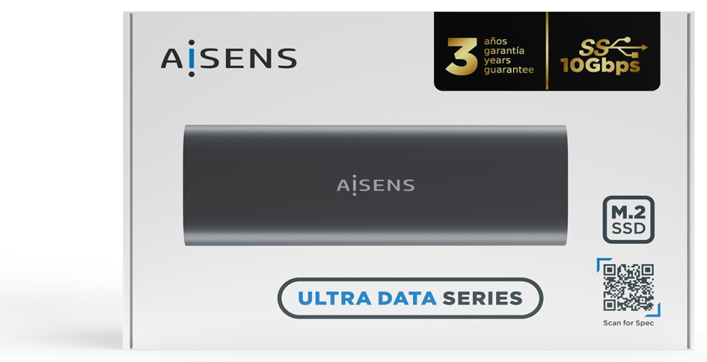 AISENS ASM2-015GR caja para disco duro externo Caja externa para unidad de estado sólido (SSD) Gris M.2