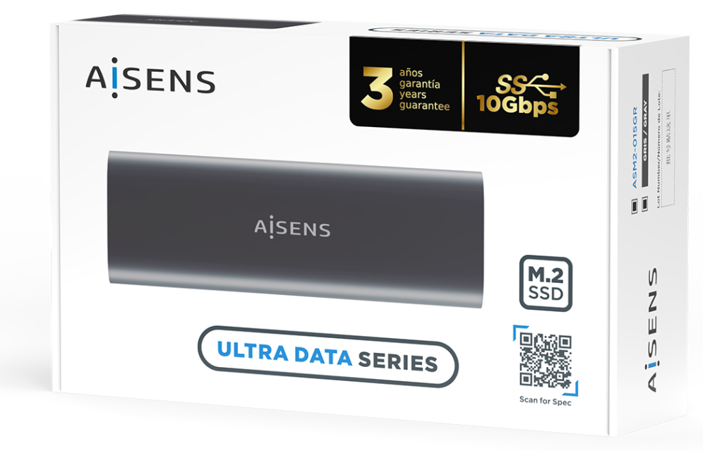AISENS ASM2-015GR caja para disco duro externo Caja externa para unidad de estado sólido (SSD) Gris M.2