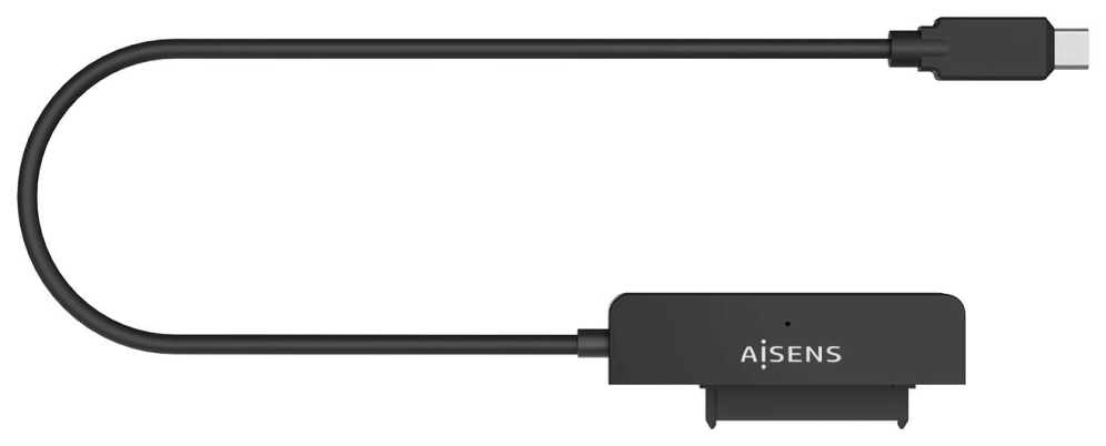 AISENS Adaptador SATA a USB-C USB3.0/USB3.1 Gen1 para Discos Duros 2.5?, Negro
