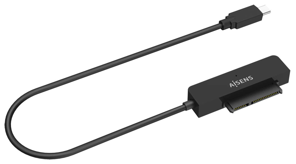 AISENS Adaptador SATA a USB-C USB3.0/USB3.1 Gen1 para Discos Duros 2.5?, Negro