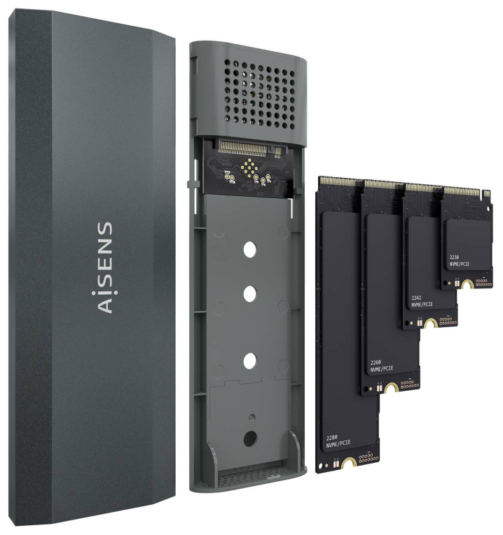 AISENS ASM2-029GR caja para disco duro externo Caja externa para unidad de estado sólido (SSD)