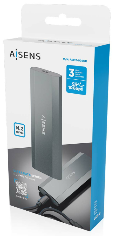 AISENS ASM2-029GR caja para disco duro externo Caja externa para unidad de estado sólido (SSD)