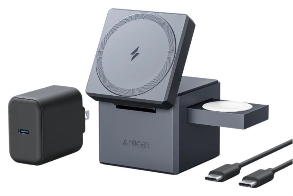 Anker Innovations Y1811G11 cargador de dispositivo móvil Auriculares, Smartphone, Reloj inteligente Negro Corriente alterna, USB Cargador inalámbrico Carga rápida Interior