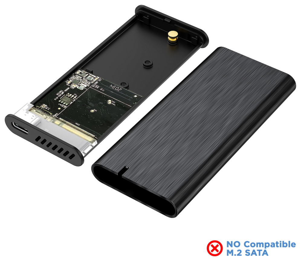 AISENS Caja Externa M.2 (NGFF) ASM2-008B NVMe a USB3.2 Gen2, Negra