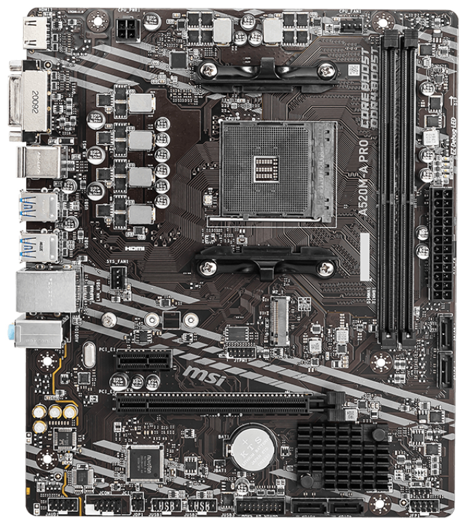 MSI A520M-A PRO placa base AMD A520 Zócalo AM4 micro ATX