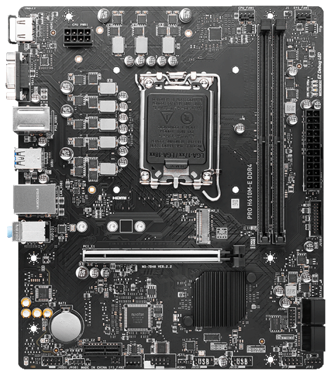 MSI PRO H610M-E DDR4 placa base Intel H610 LGA 1700 micro ATX