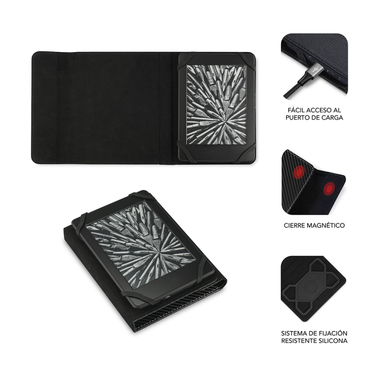 SUBBLIM Funda Libro Electrónico Clever Ebook Case 6" Black
