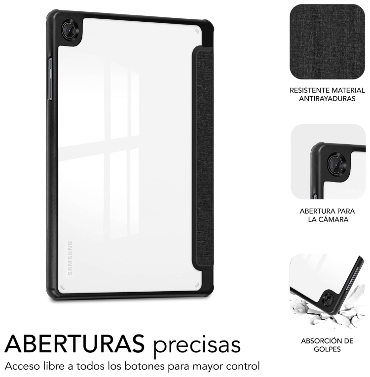 SUBBLIM Funda Tablet Shock Case Samsung Tab A11+ Negro 11" SmartCover magnético SlotPen