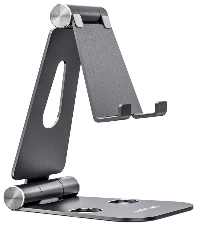AISENS Soporte De Sobremesa Tamaño XL Ajustable (2 Pivotes) Para Movil / Tablet, Gris
