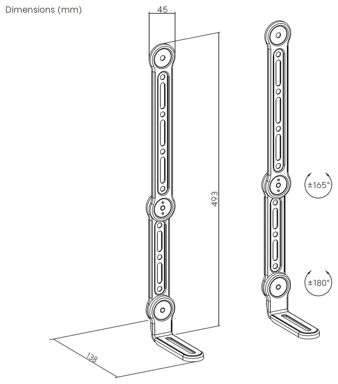 AISENS SPK03U-375 accesorio para barra de sonido Montaje en pared