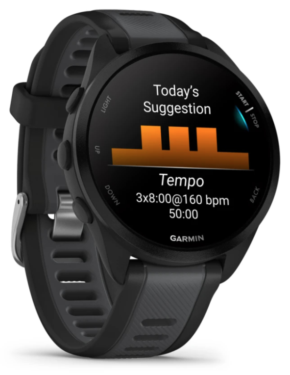 Garmin Forerunner 165 3,05 cm (1.2") AMOLED Digital 390 x 390 Pixeles Pantalla táctil Negro GPS (satélite)