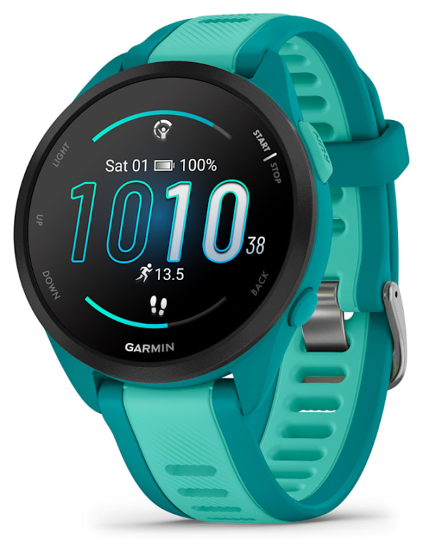Garmin Forerunner 165 Music 3,05 cm (1.2") AMOLED 43 mm Digital 390 x 390 Pixeles Pantalla táctil Turquesa GPS (satélite)