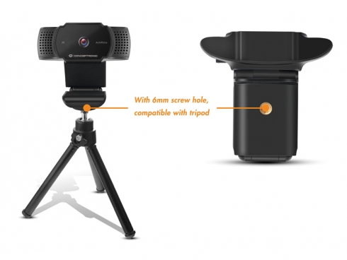 WEBCAM 2K CONCEPTRONIC AMDIS02B 5MP/ USB / 3.6MM /30 FPS / ANGULO VISION 72º/ ENFOQUE AUTOMATICO / MICROFONO INTEGRADO