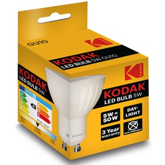 BOMBILLA LED KODAK DICROICA GU10/ 400LM/ DIA 6000K/ 5W=50W/ NO REGULABLE