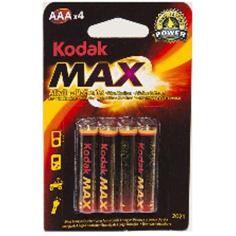 BLISTER PILAS KODAK ALCALINA MAX AAA LR3 1.5V BLISTER 4 PILAS
