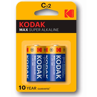 BLISTER PILAS KODAK ALCALINA MAX C LR14 1.5V/ BLISTER 2 PILAS