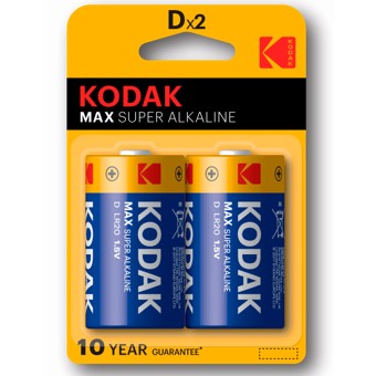 BLISTER PILAS KODAK ALCALINA MAX D LR20 1.5V/ BLISTER 2 PILAS