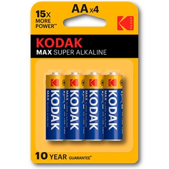 BLISTER PILAS KODAK ALCALINA MAX AA LR6 1.5V/ BLISTER BLISTER 4 PILAS