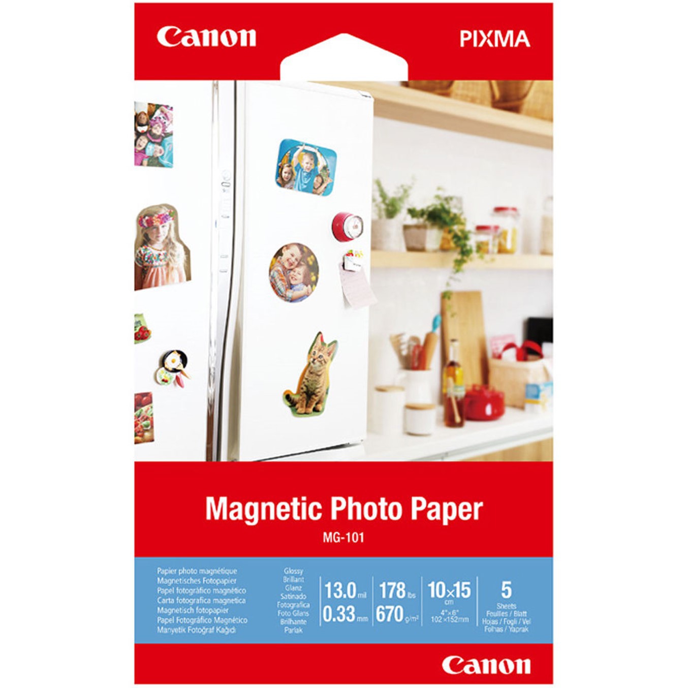 PAPEL CANON FOTO MAGNETICO MG-101 3634C002 A6 10X15/ 5 HOJAS