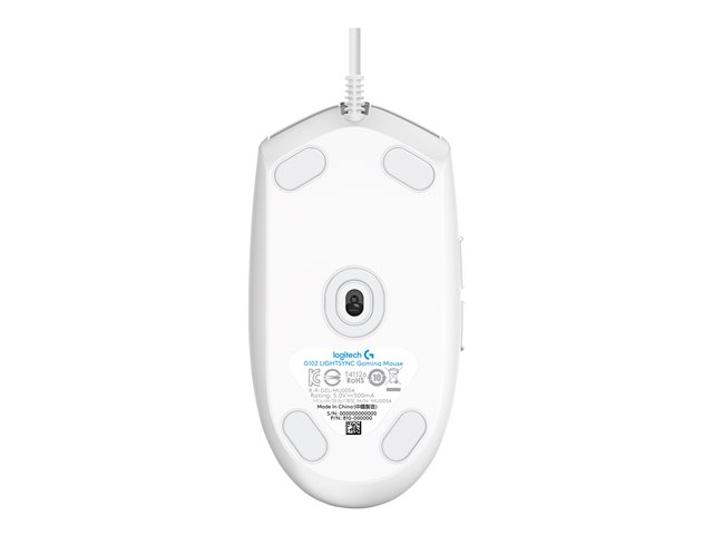 MOUSE RATON LOGITECH G102 LIGHTSYNC BLANCO GAMING 8.000 DPI 6 BOTONES