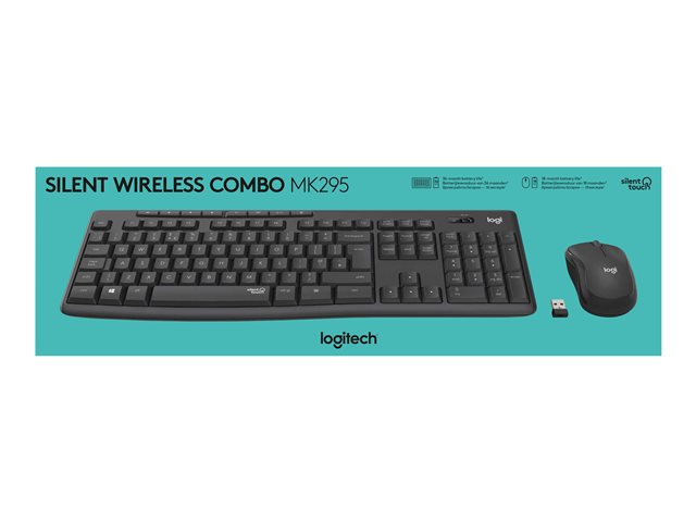 Teclado + mouse Logitech MK295 Silent negro wireles inalambrico